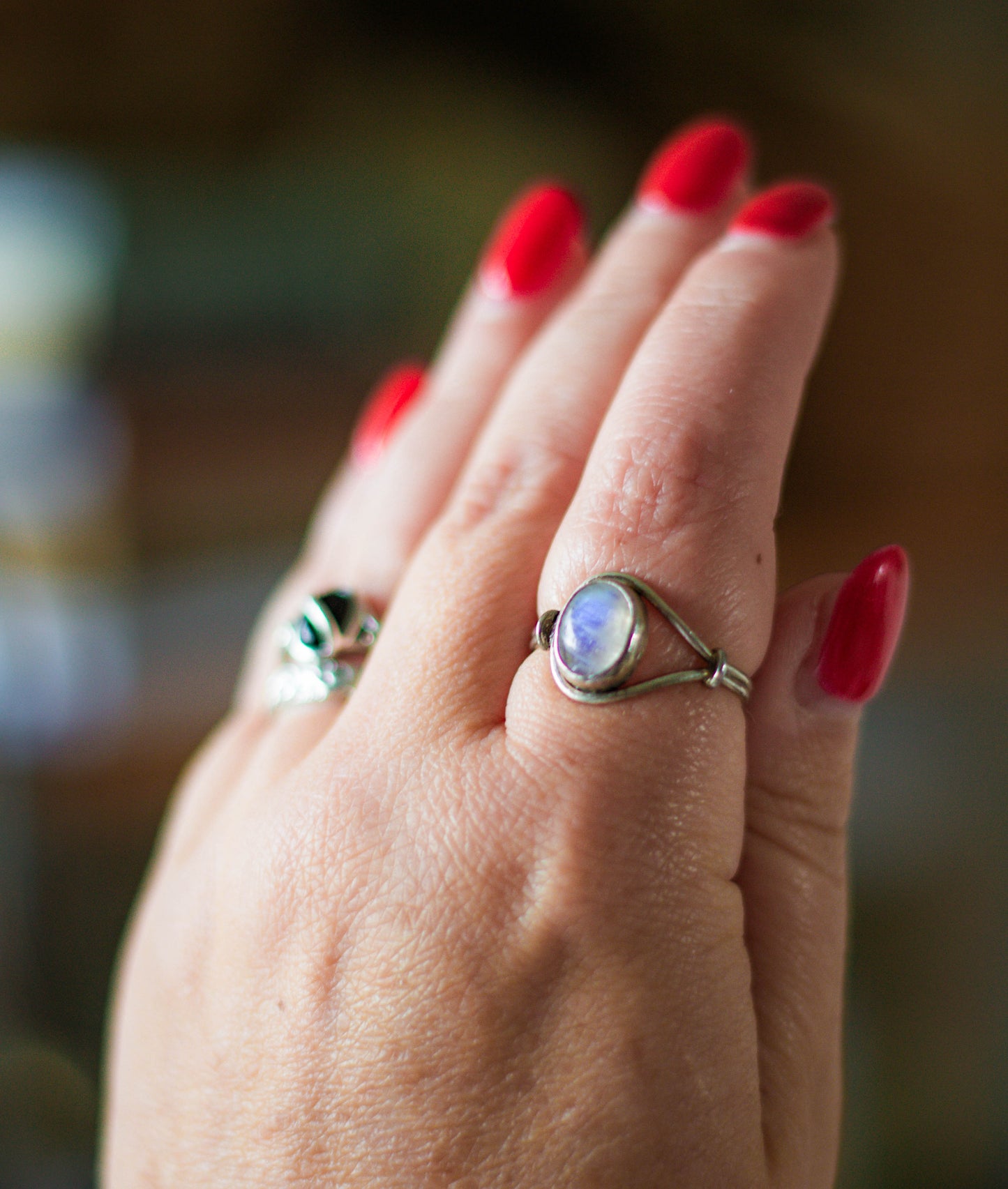 Sterling Silver Moonstone Ring Size S