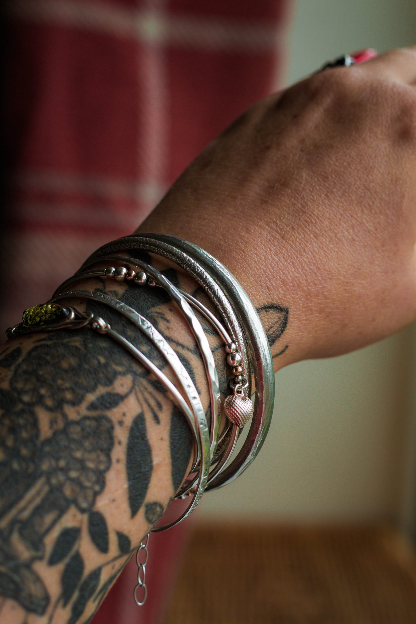 Hammered Pewter Bangle