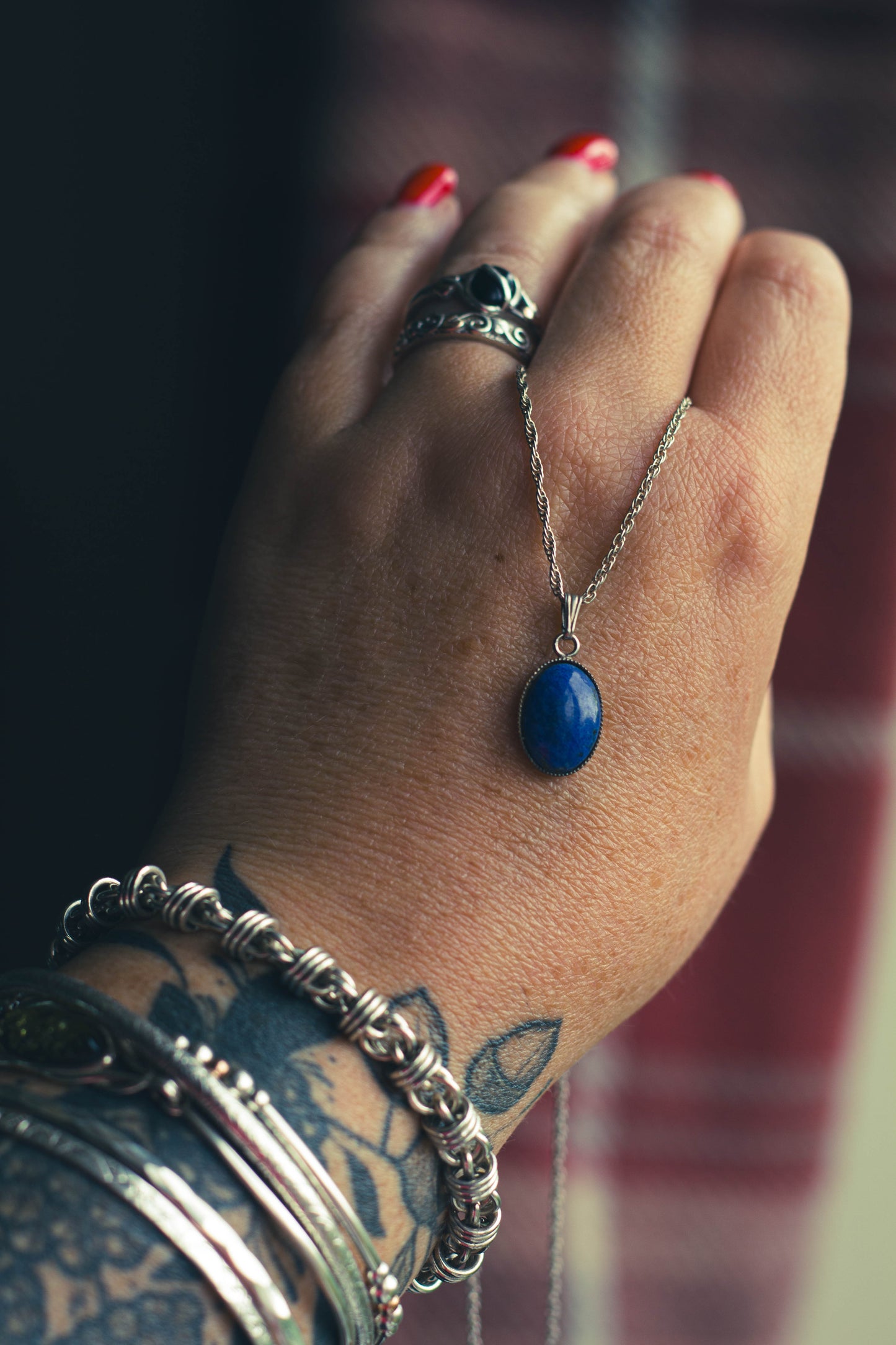 Lapis Lazuli Sterling Silver Necklace