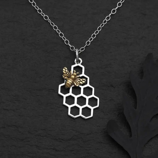 Honeycomb Bee Necklace