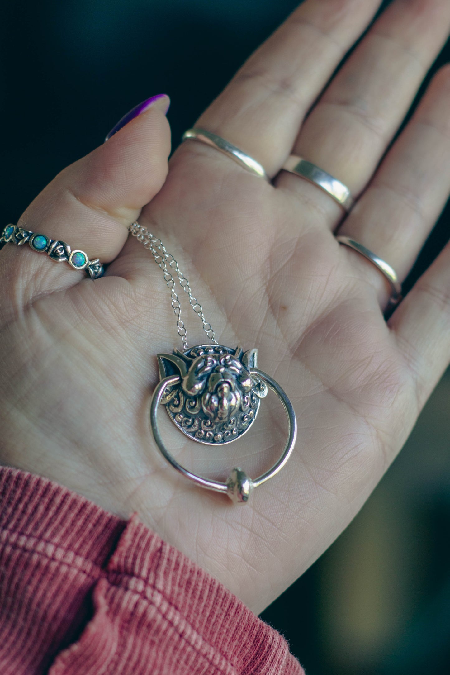 Labyrinth Right Door Knocker Necklace