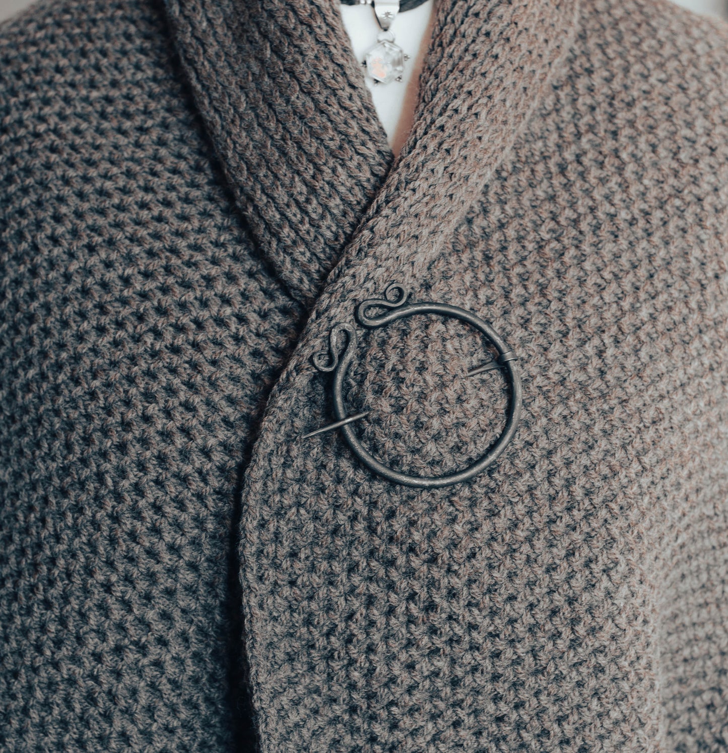 Hand Forged Steel Ring Brooch