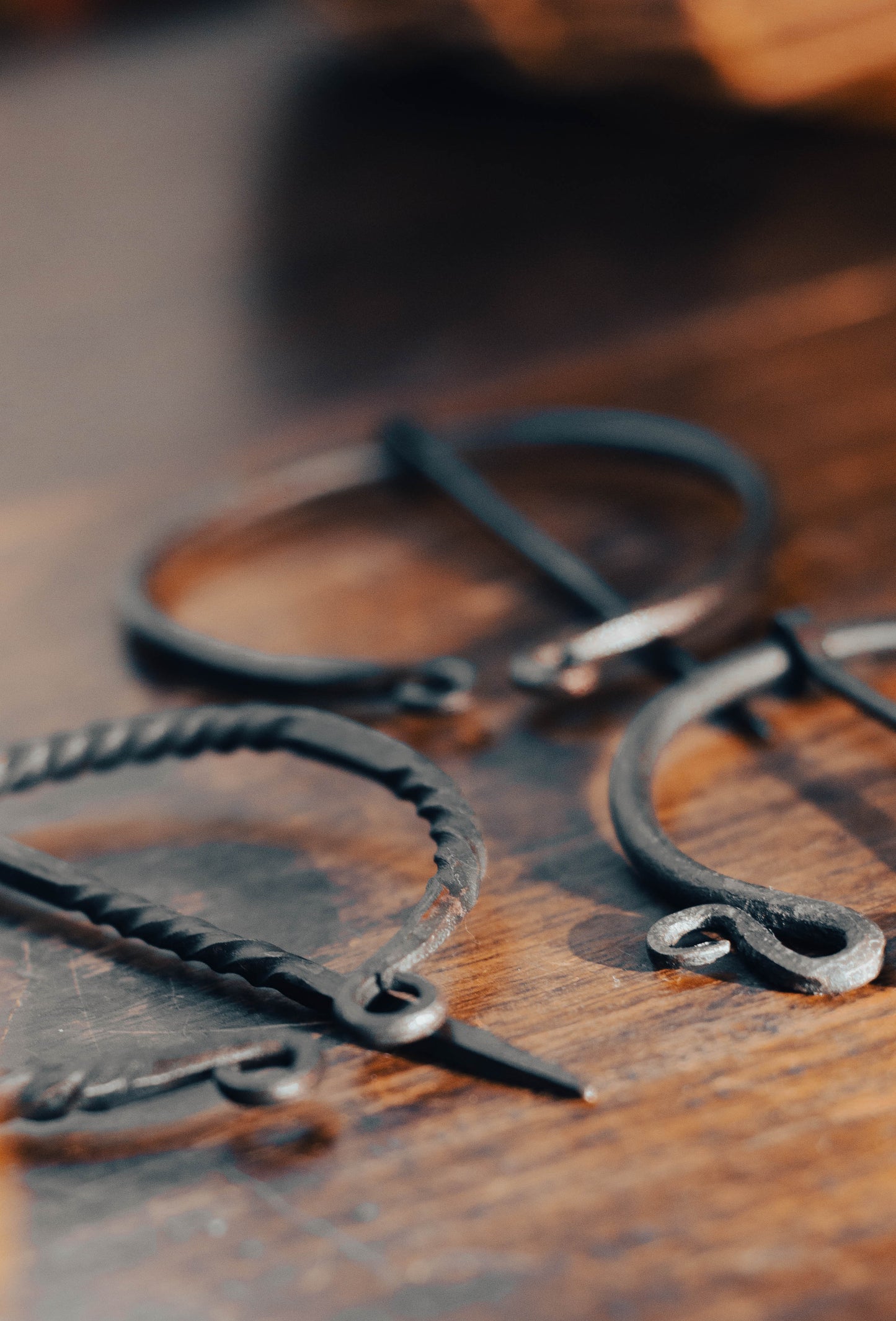 Hand Forged Steel Ring Brooch
