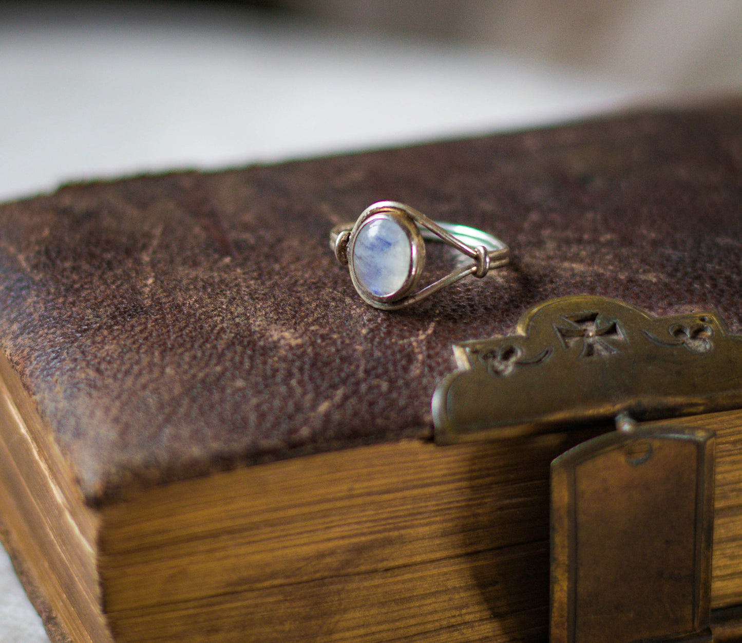 Sterling Silver Moonstone Ring Size S