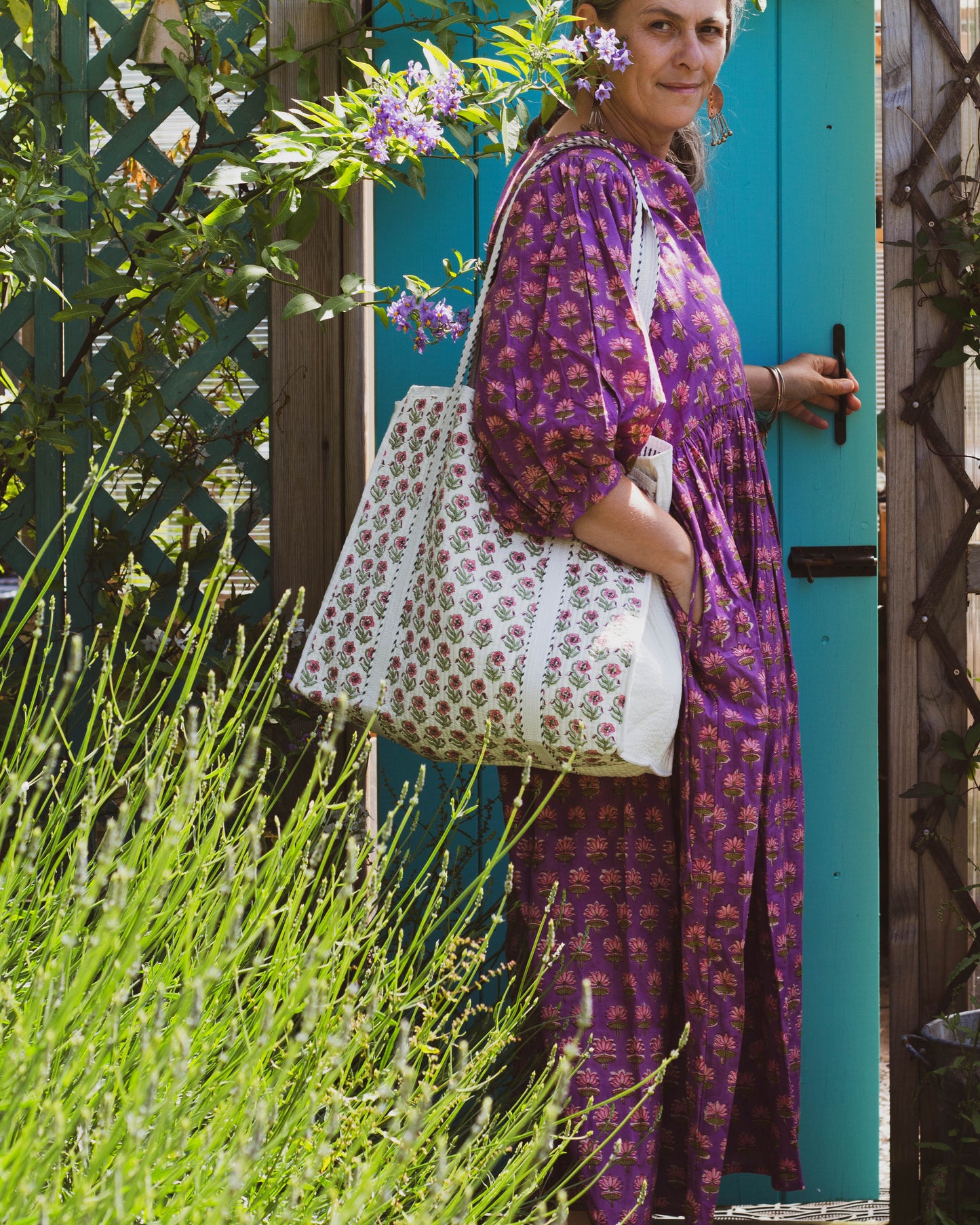 Block Print Kantha Tote Bag