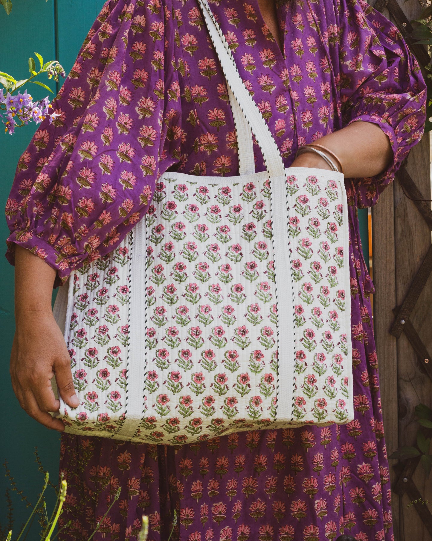 Block Print Kantha Tote Bag