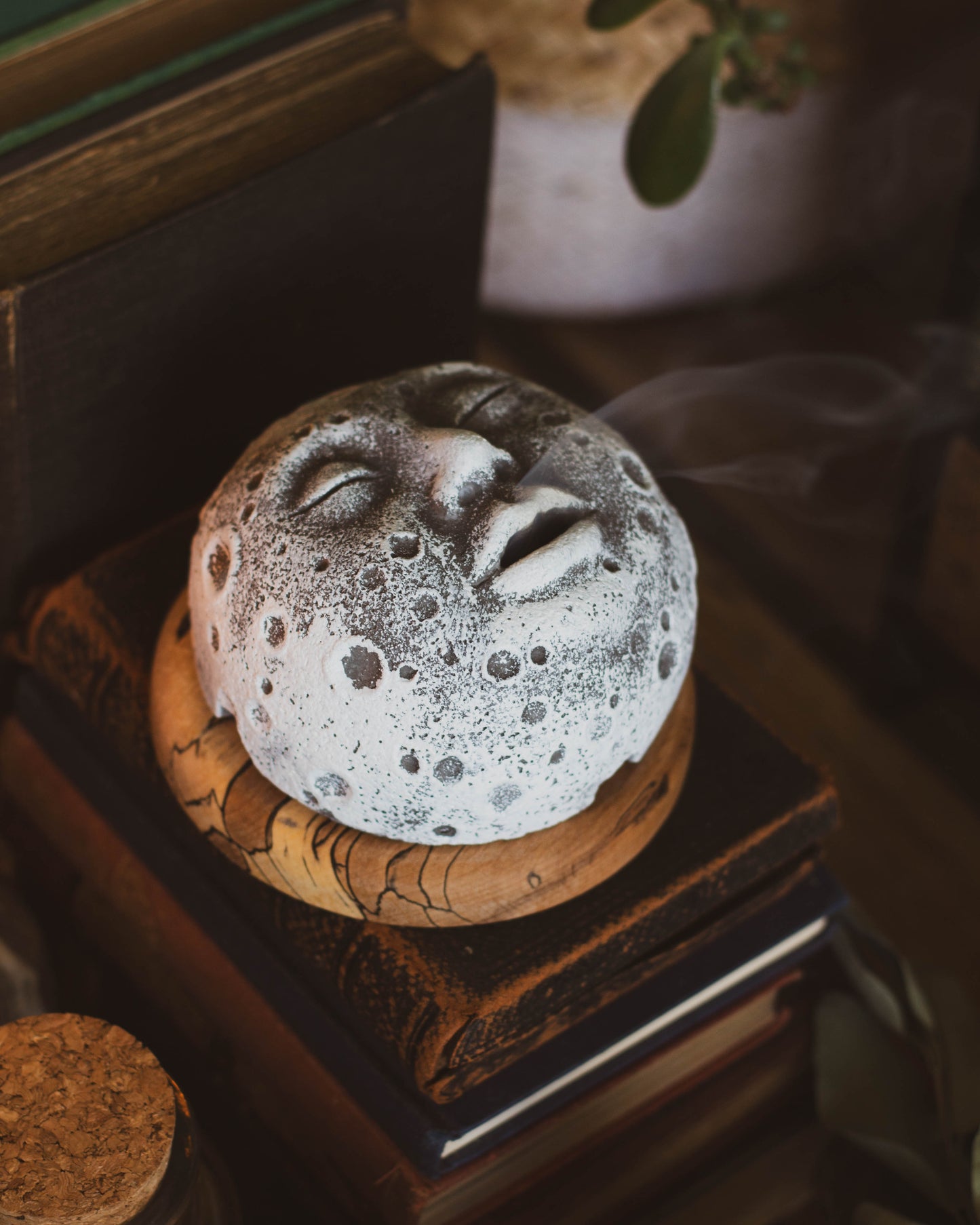 Handmade Man In The Moon Incense Burner