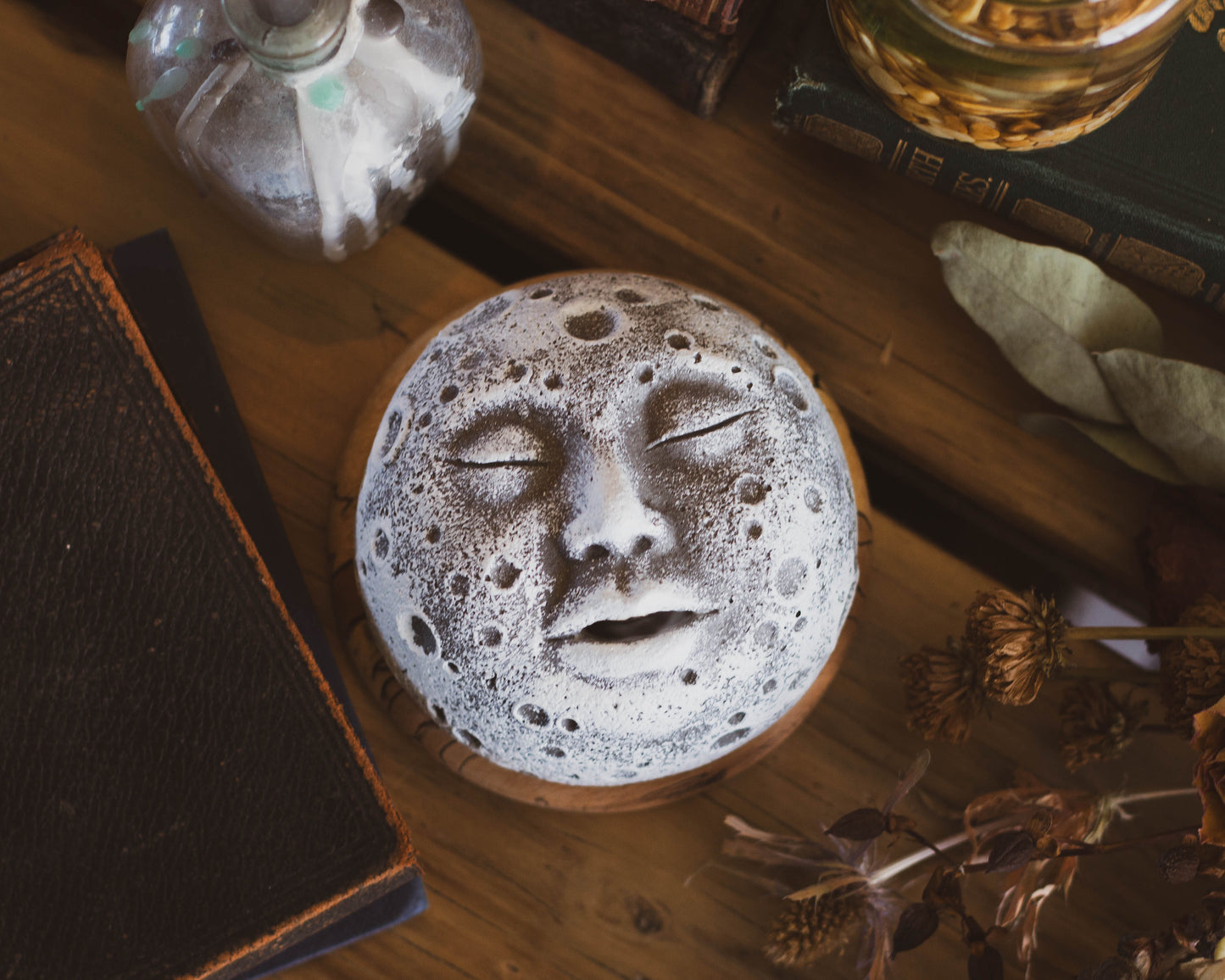 Handmade Man In The Moon Incense Burner