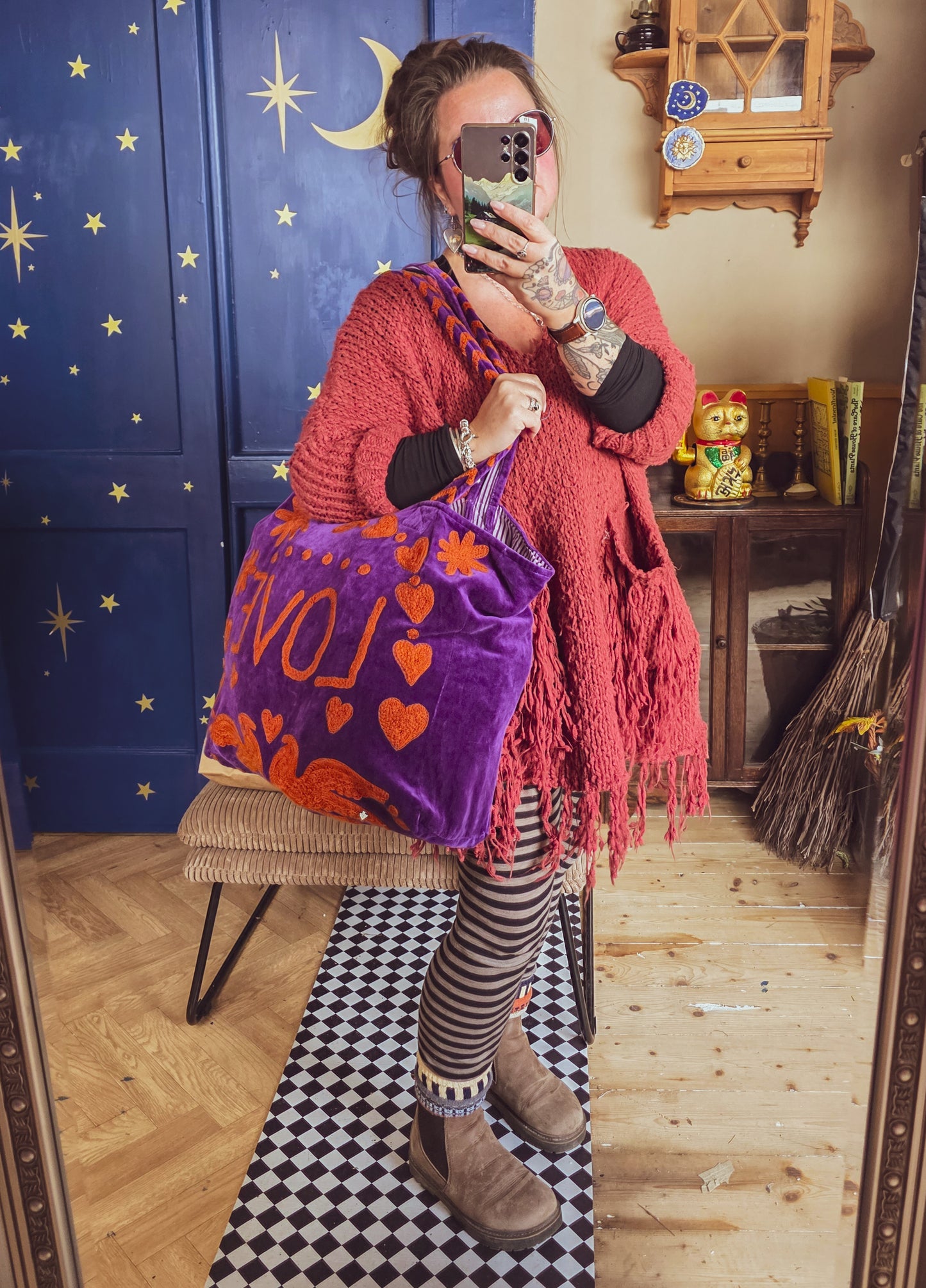 Velvet Poppins Bag
