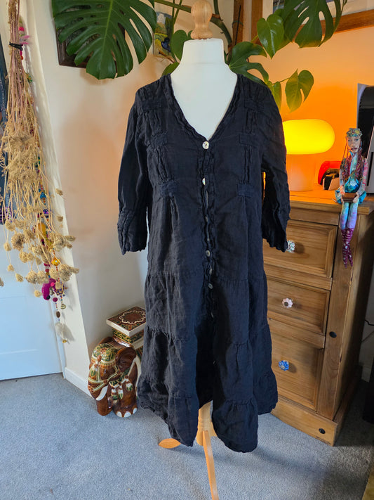 Preloved Linen Dress UK16-18