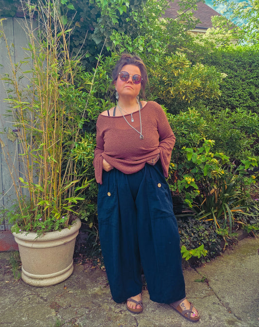 Wide Leg Cotton Pants