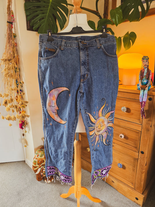 Preloved Adorned Jeans UK16