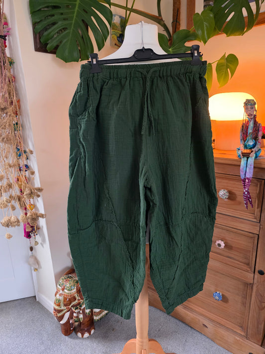 Preloved Green Cotton Pants UK10-18