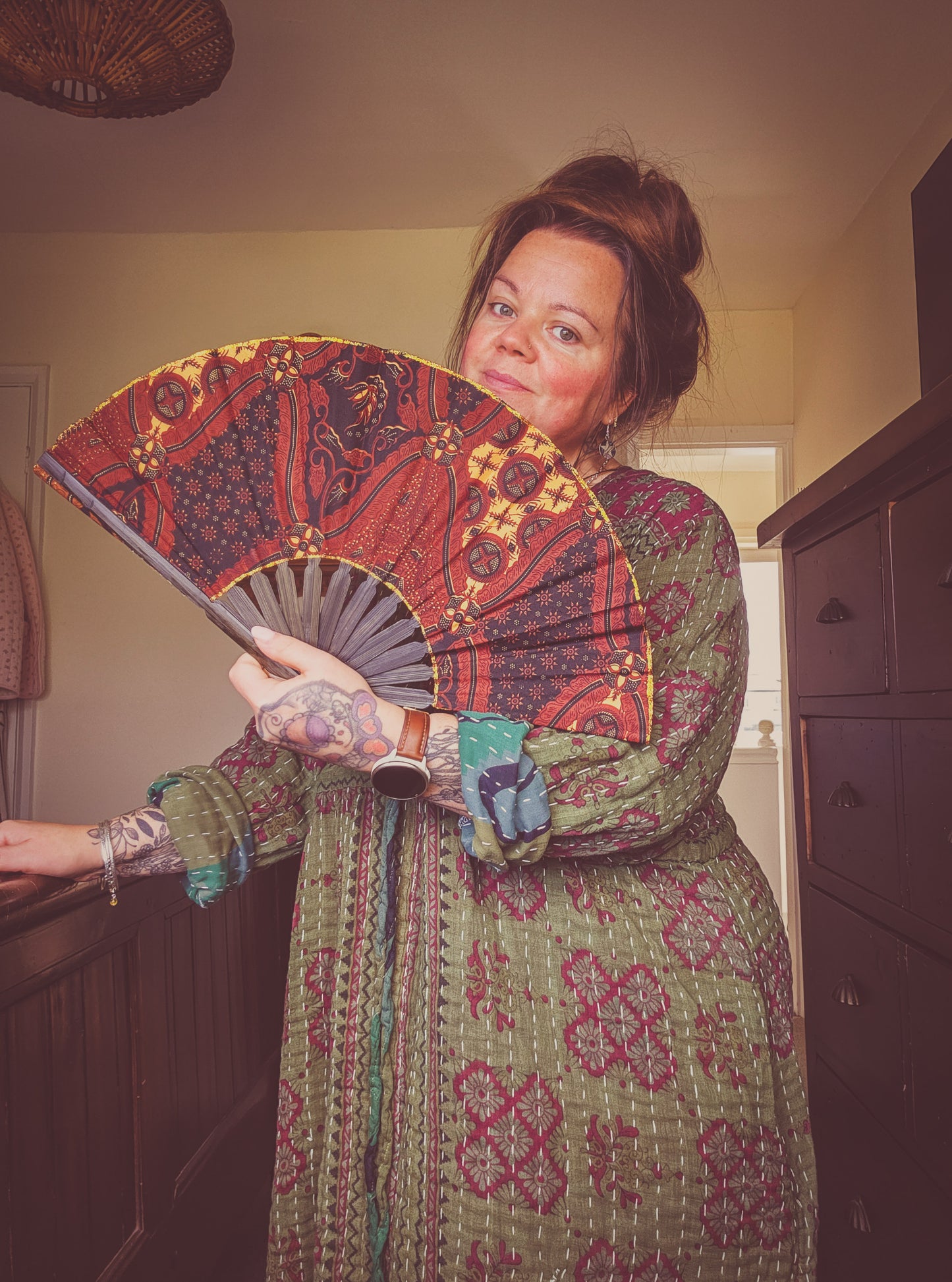 Large Batik Bali fans